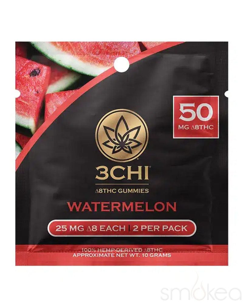 3chi 50mg delta 8 gummies mini pack watermelon 29786543980646