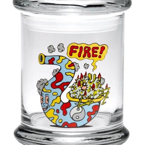 420 Science Glass Pop Top Storage Jar Large / Fire Bud