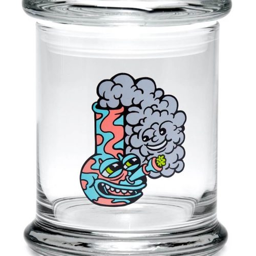 420 Science Glass Pop Top Storage Jar Large / Happy Bong