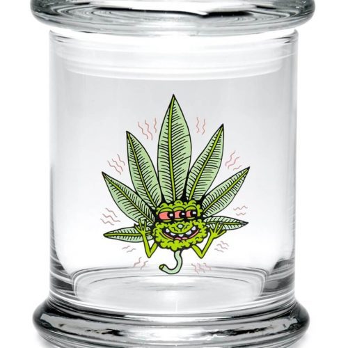 420 Science Glass Pop Top Storage Jar Large / Happy Leaf