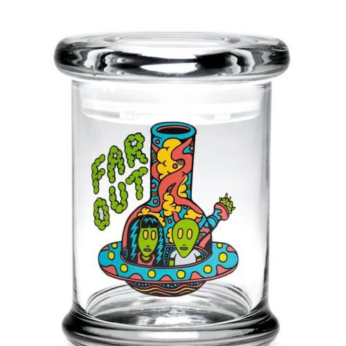 420 Science Glass Pop Top Storage Jar Medium / Far Out