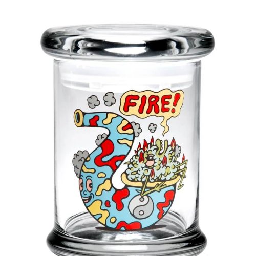 420 Science Glass Pop Top Storage Jar Medium / Fire Bud