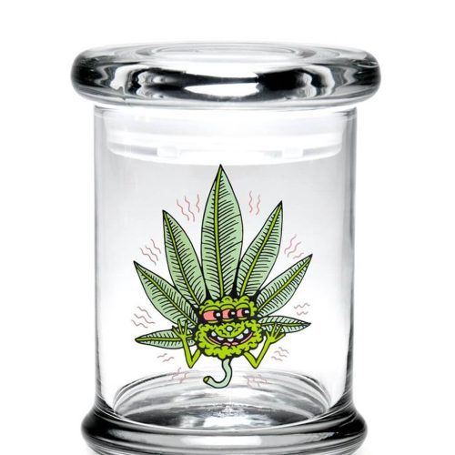 420 Science Glass Pop Top Storage Jar Medium / Happy Leaf