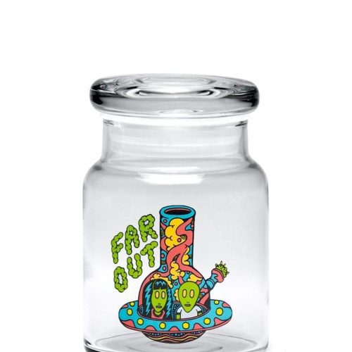 420 Science Glass Pop Top Storage Jar Small / Far Out