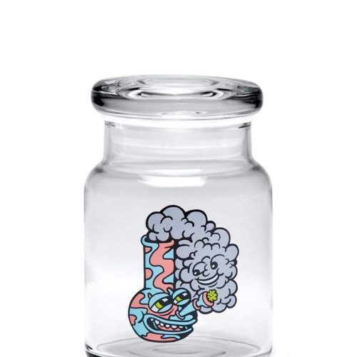 420 Science Glass Pop Top Storage Jar Small / Happy Bong