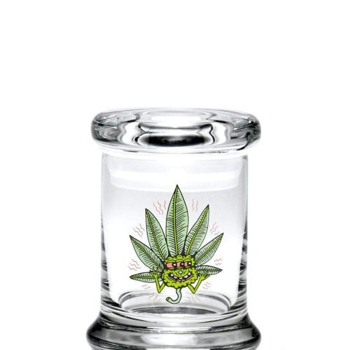 420 Science Glass Pop Top Storage Jar X-Small / Happy Leaf