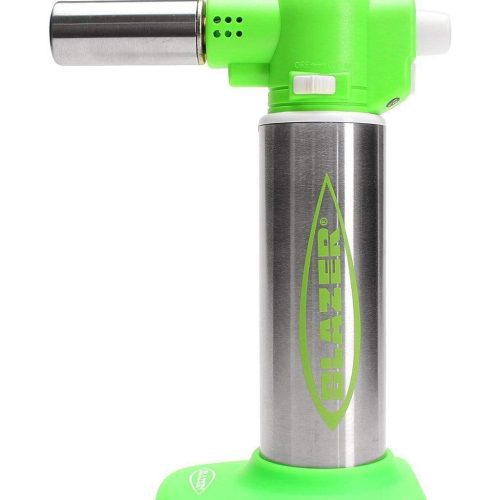 Blazer Big Buddy Butane Torch Lighter Green With Stainless Steel