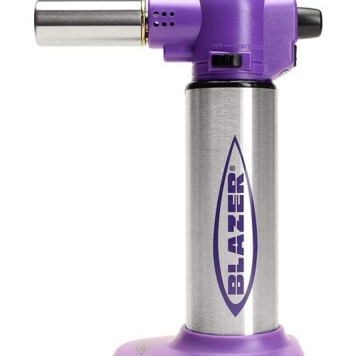 Blazer Big Buddy Butane Torch Lighter Purple w/ Stainless Steel