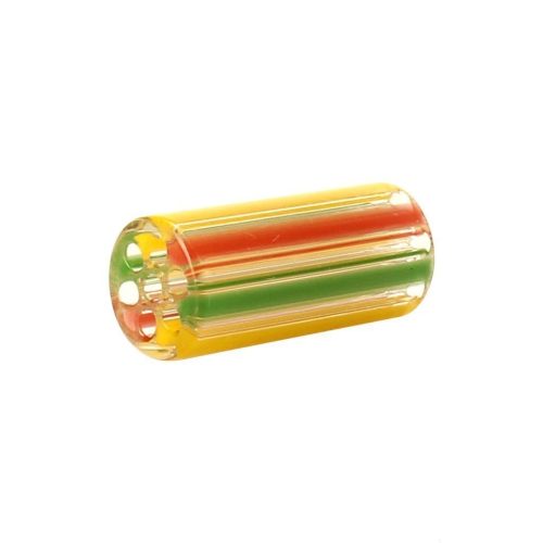 Blazing Blue Glass Honeycomb Crutch Large / Rasta