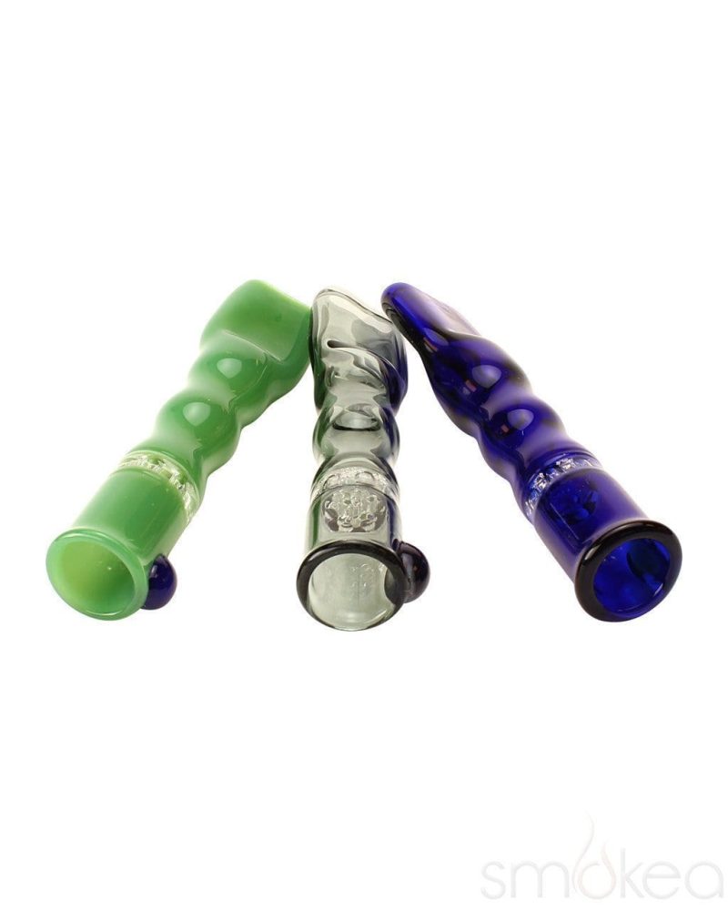 blazing blue glass honeycomb screen chillum pipe 28300194087014