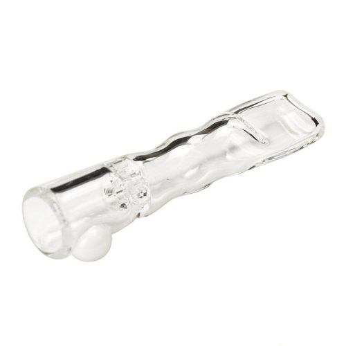 Blazing Blue Glass Honeycomb Screen Chillum Pipe Clear