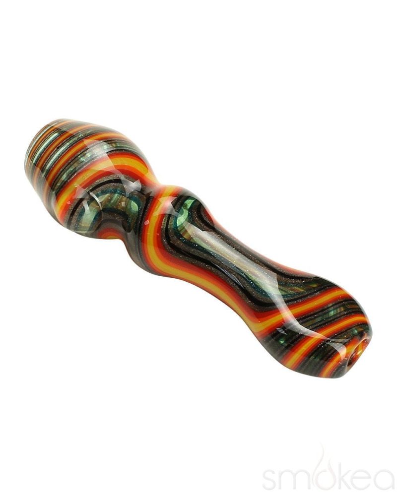 Blazing Blue Glass Line Honeycomb Screen Chillum - SMOKEA®