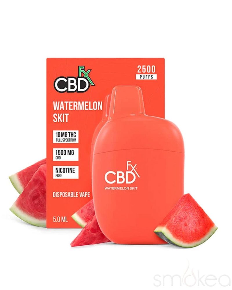 cbdfx 1500mg cbd 10mg thc disposable vape pen watermelon skit 30731035082854