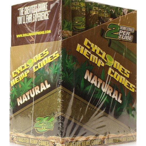 cyclones natural hemp pre rolled cone blunt wraps 2 pack 1869275463710