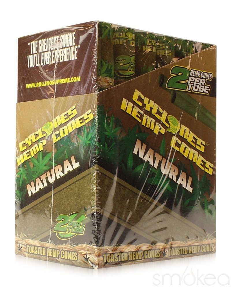 cyclones natural hemp pre rolled cone blunt wraps 2 pack 1869275463710