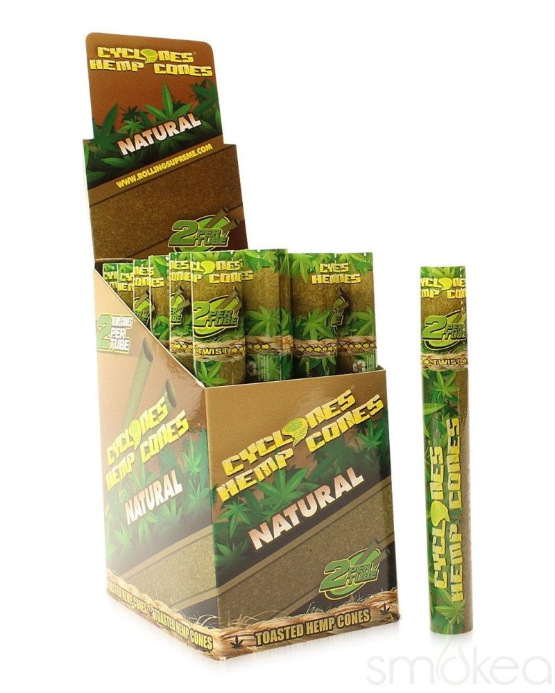 cyclones natural hemp pre rolled cone blunt wraps 2 pack 1939180093470