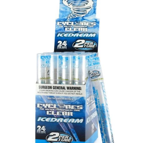 cyclones pre rolled clear cone blunt wrap 2 pack 28369494933606