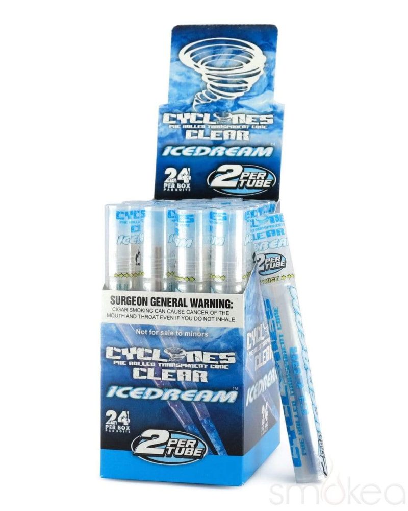 cyclones pre rolled clear cone blunt wrap 2 pack 28369494933606