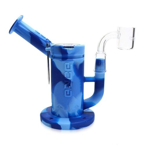 Eyce Silicone Sidecar Rig w/ Honeycomb Perc Blue Marble