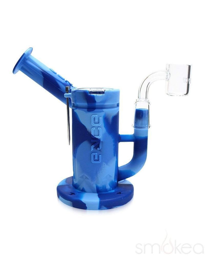 Eyce Silicone Sidecar Rig w/ Honeycomb Perc Blue Marble