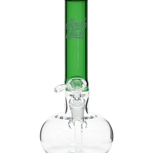 Glowfly Glass 12" Color Zig Zag Bong Green