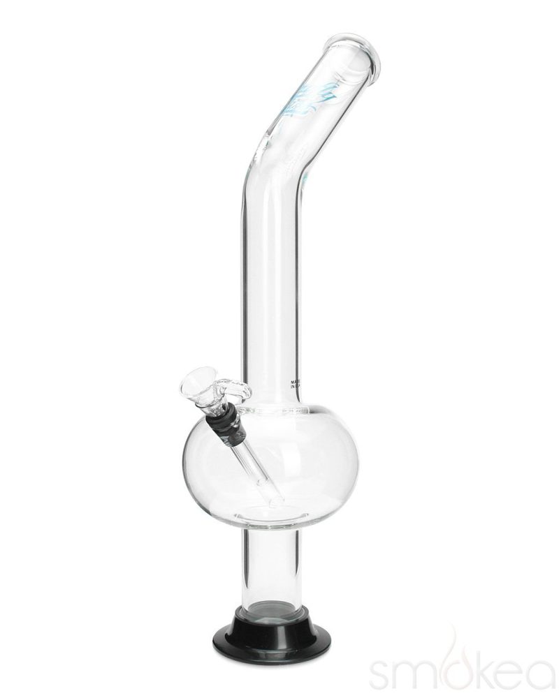 glowfly glass 18 bent bubble bong w removable base 5323881119846