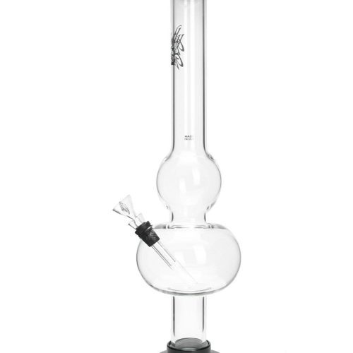 glowfly glass 18 double bubble bong w removable base 28337066049638