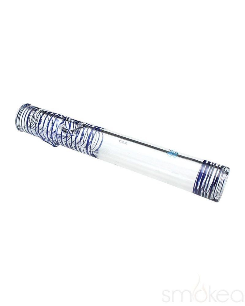 Glowfly Glass Clear Steamroller Pipe Blue