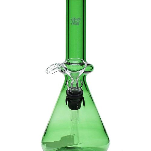 Glowfly Glass Small Beaker Bong Green