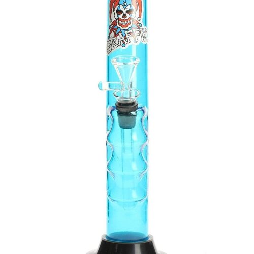 Graffix 10" Gripper Skinny Acrylic Bong Blue