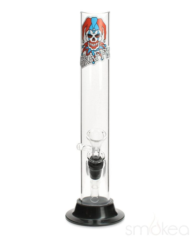 Graffix 10" Straight Skinny Acrylic Bong Clear