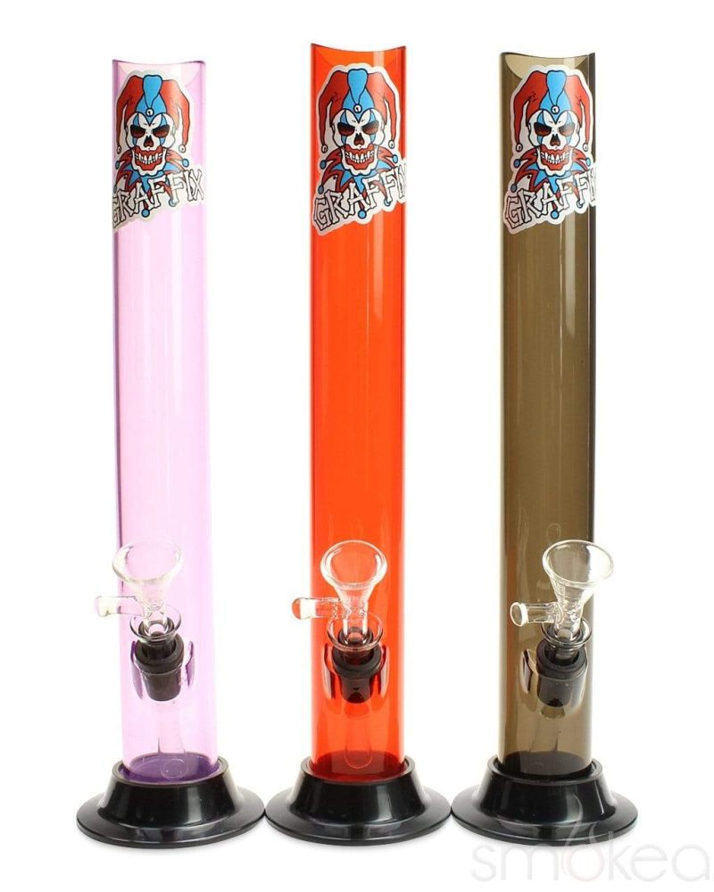 graffix 12 straight skinny acrylic bong 13583506571366