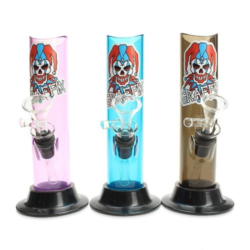 graffix 6 straight skinny acrylic bong 2550155444326