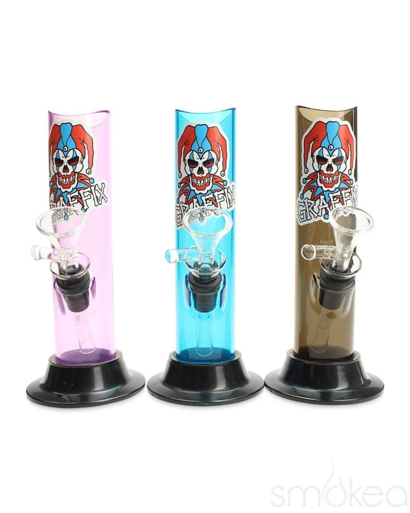 graffix 6 straight skinny acrylic bong 2550155444326