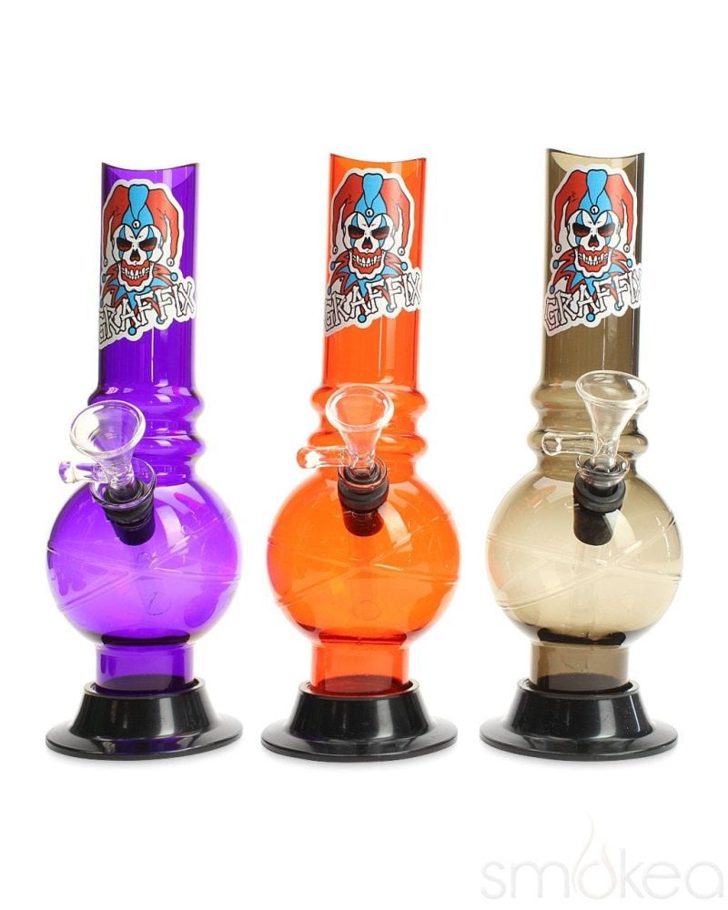 graffix 8 bubble skinny acrylic bong 2550184804454