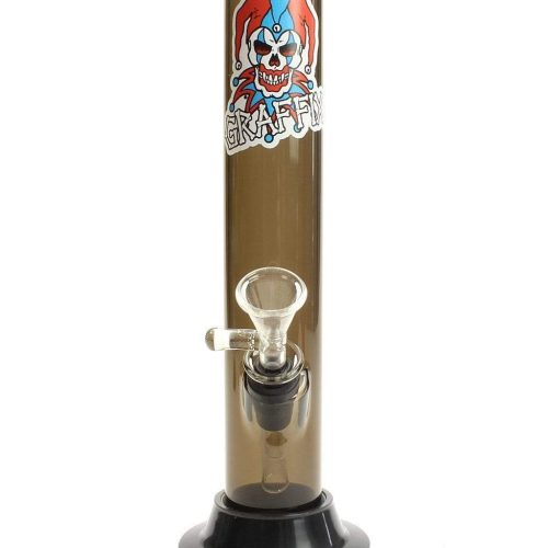 Graffix 8" Straight Skinny Acrylic Bong Black