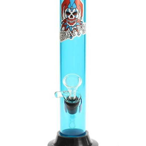 Graffix 8" Straight Skinny Acrylic Bong Blue