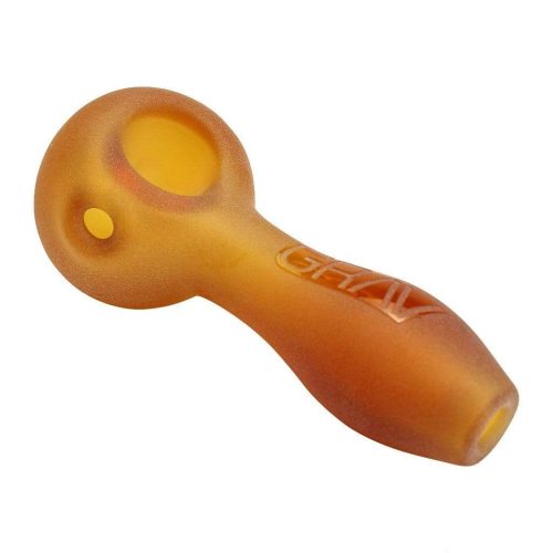 GRAV 4" Sandblasted Spoon Hand Pipe Amber