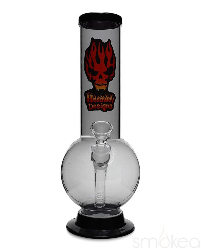 Headway 10" Glass on Glass Bubble Acrylic Bong Black