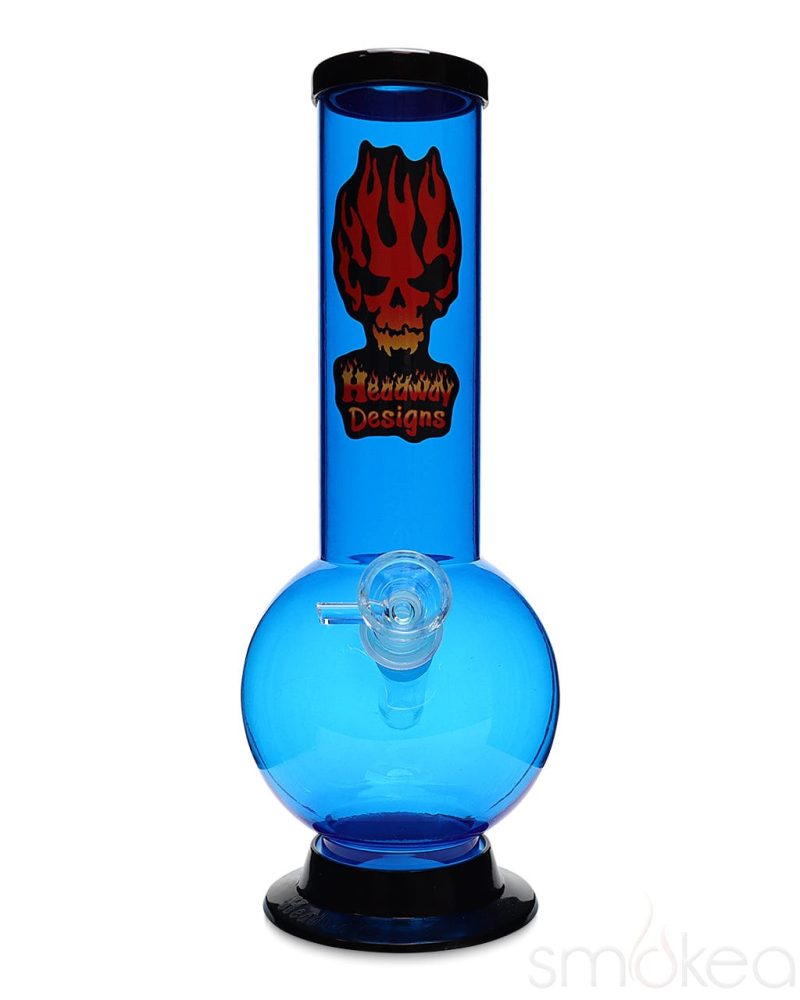 Headway 10" Glass on Glass Bubble Acrylic Bong Blue