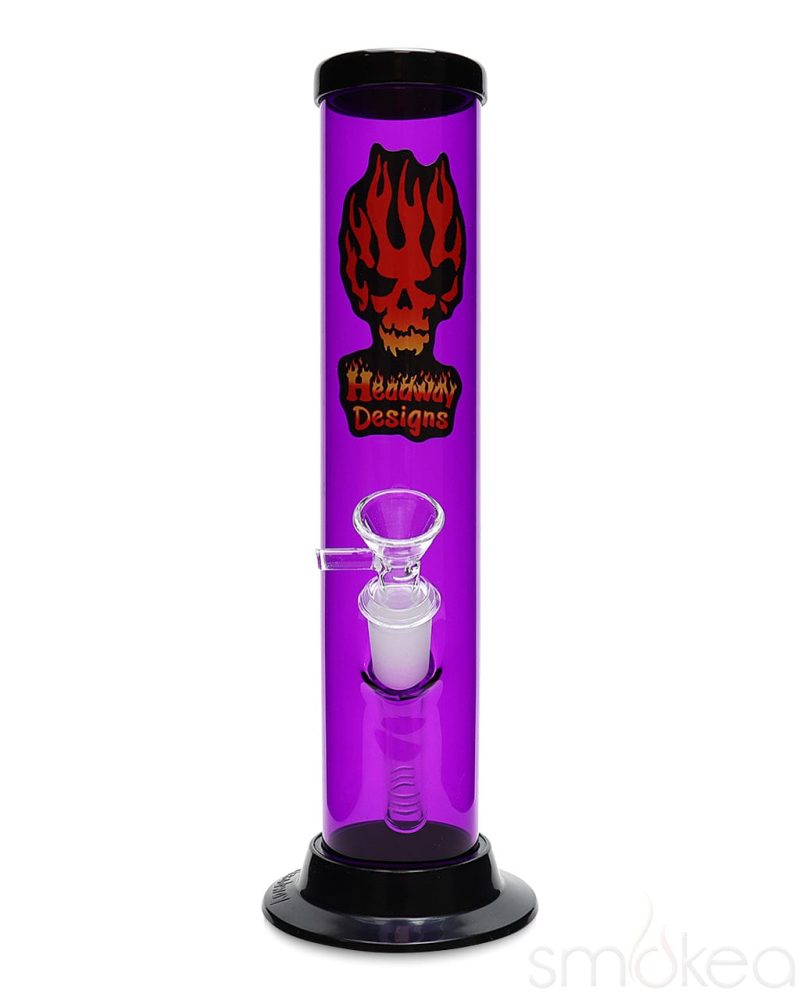 Headway 10" Glass on Glass Straight Acrylic Bong