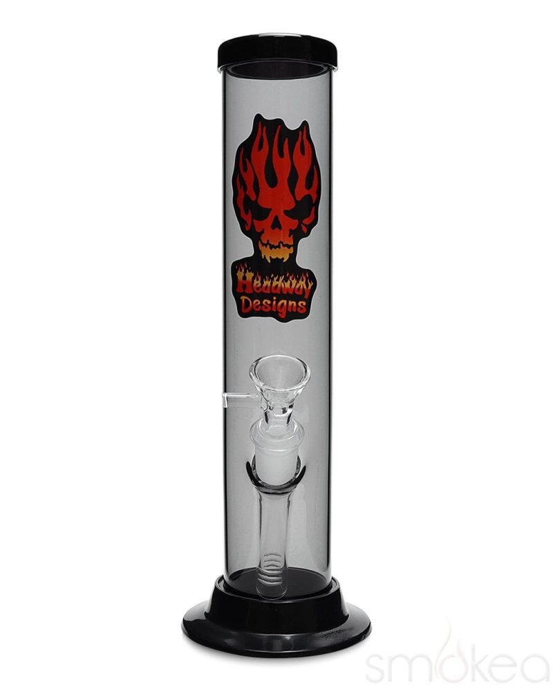 Headway 10" Glass on Glass Straight Acrylic Bong Black