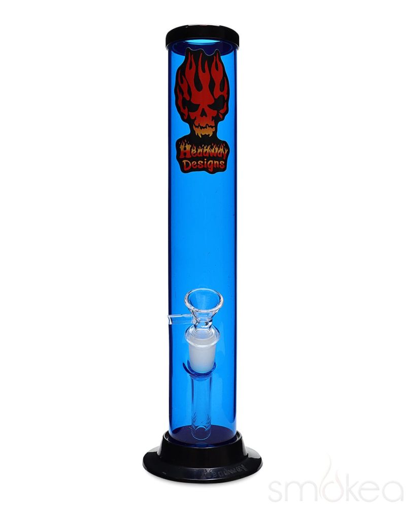 Headway 12" Glass on Glass Straight Acrylic Bong Blue