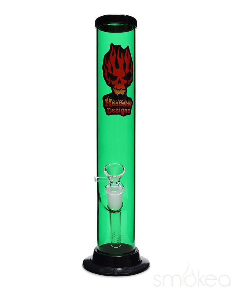 Headway 12" Glass on Glass Straight Acrylic Bong Green