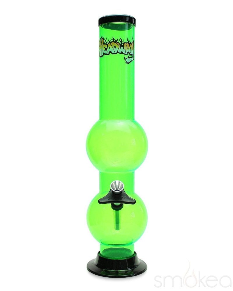 headway 14 double bubble acrylic bong lime green 13125832278118