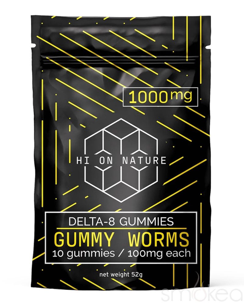 hi on nature 1000mg delta 8 neon worms gummies 12 pack 29147092648038