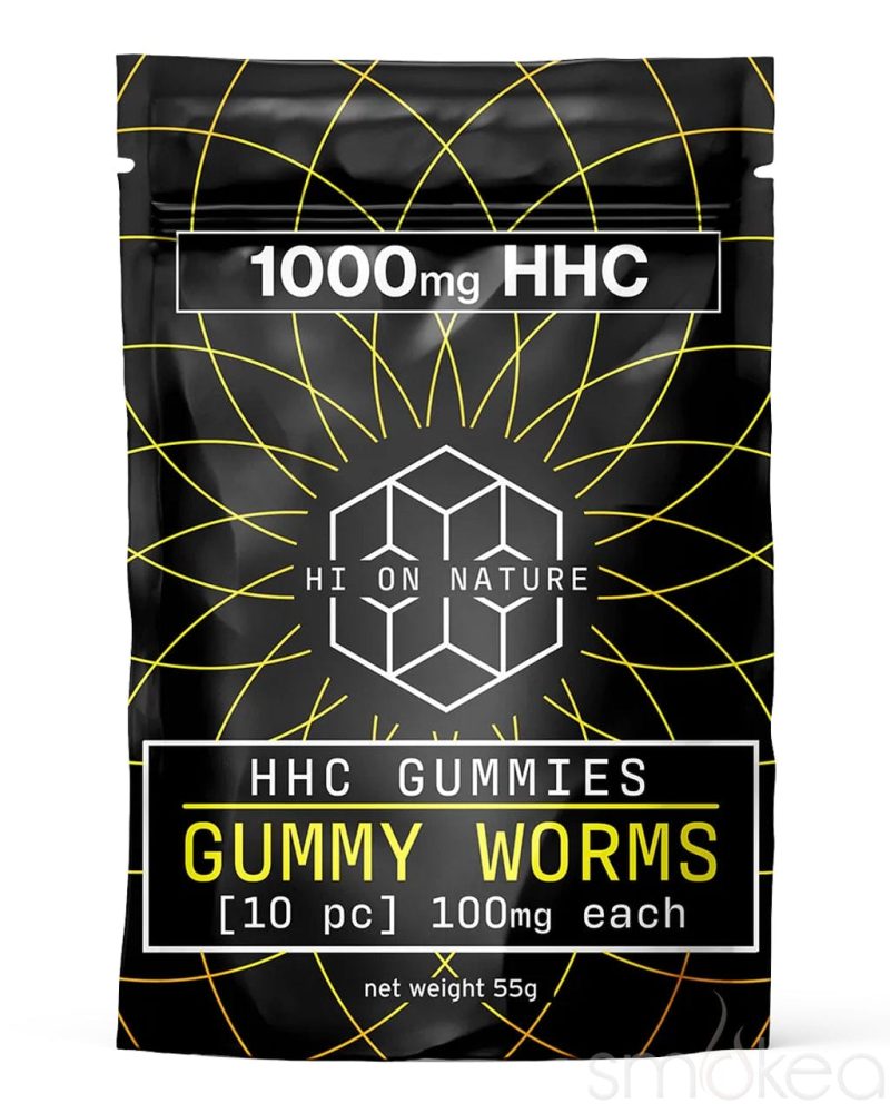 hi on nature 1000mg hhc neon worms gummies 10 pack 29177550504038