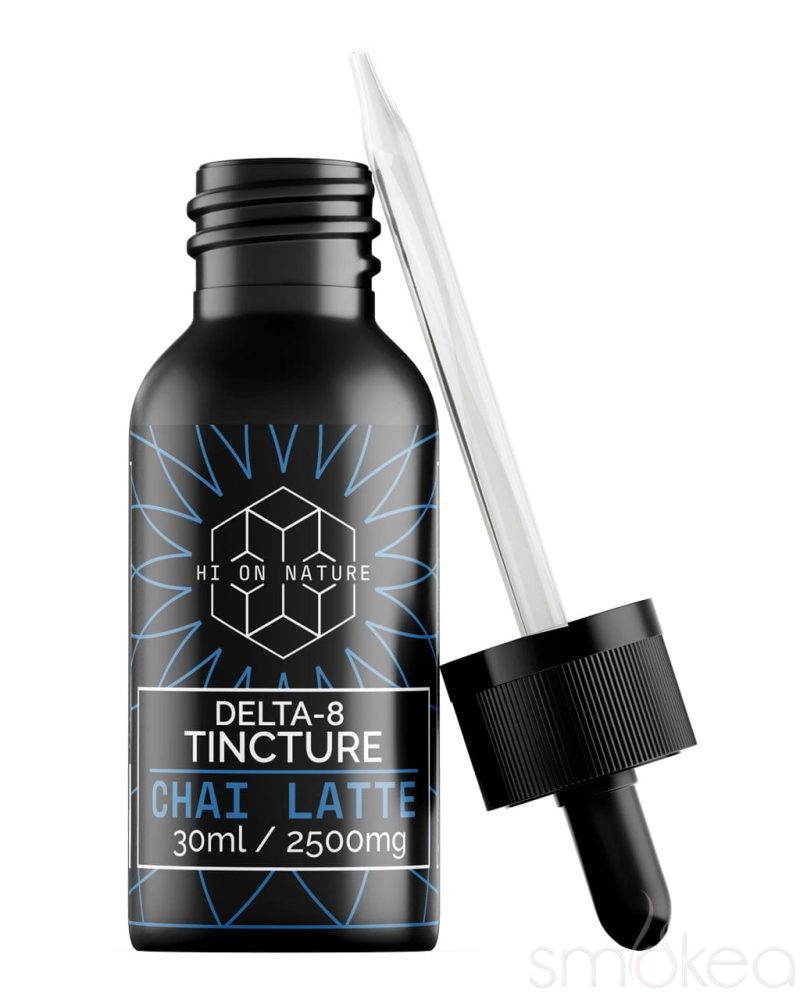 hi on nature 2500mg delta 8 tincture chai latte 29629046423654