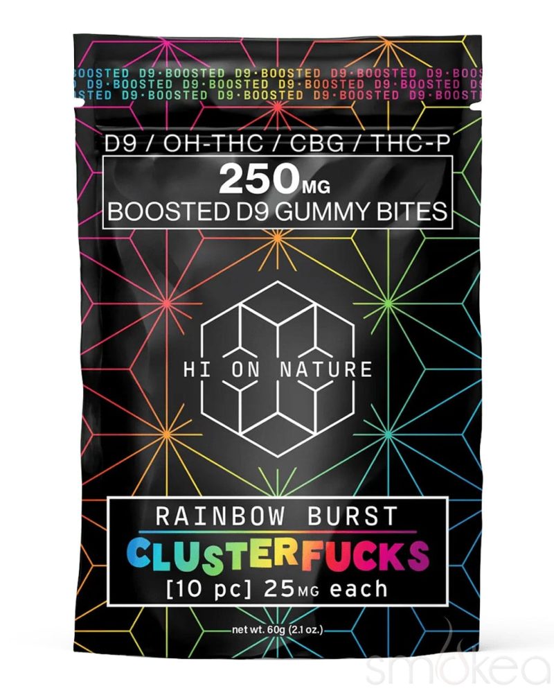 hi on nature 250mg boosted delta 9 clusterfucks gummy bites 10 pack 29628547170406