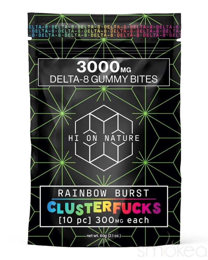 hi on nature 3000mg delta 8 clusterfucks gummy bites 10 pack 29612077056102